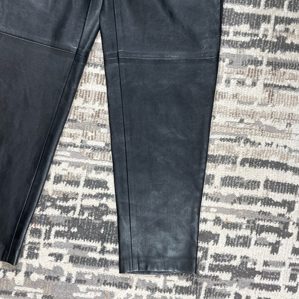 Mango Black Vegan Leather Highrise Mom Fit Faux Leather Pants Size 2 - Picture 9 of 13